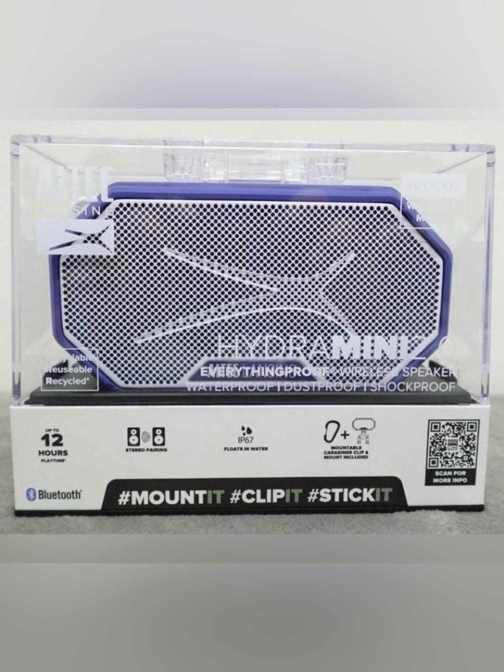 Altec Lansing HydraMini 2.0 EverythingProof Wireless Speaker.
Color/ periwinkle